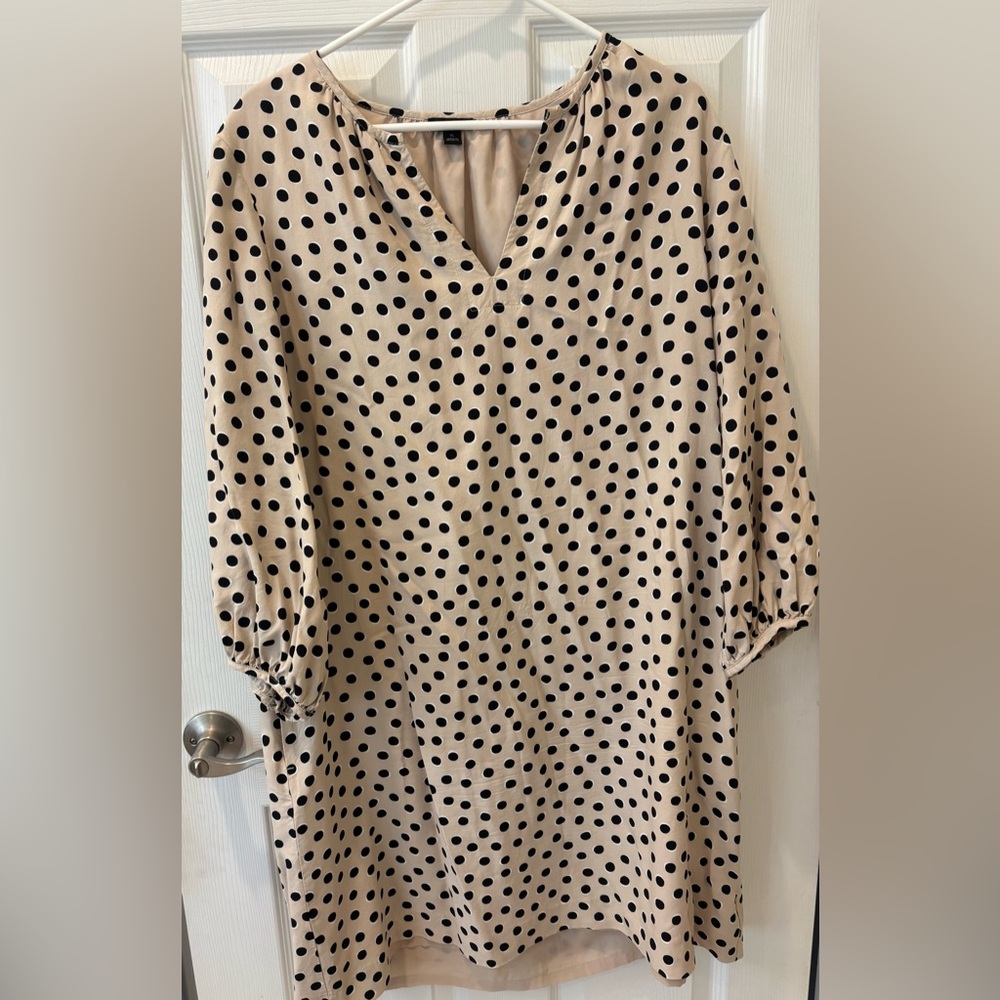 Ann Taylor Black and‎ Cream Polka Dot Tunic Dress